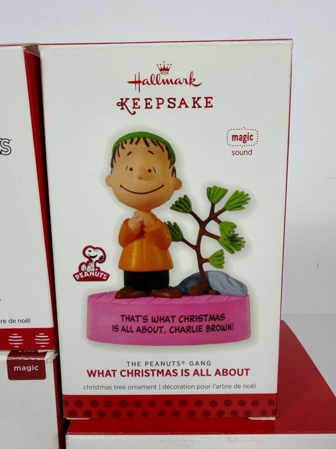 Just Added - New Hallmark Keepsake Peanuts Christmas Ornament Lot Of 4 2017 Decked Out Doghouse Magic Sound 2017 Spotlight On Snoopy 20th Anniversary Porcelain 2007 Linus What Christmas Is All About 2018 Snoopy Skates [Photo 5]