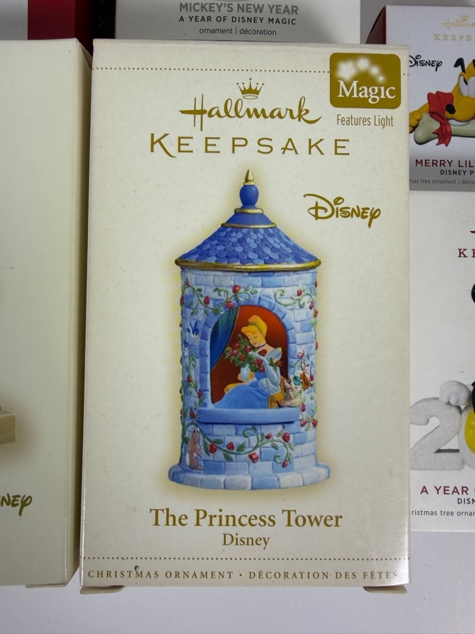 Just Added - New Hallmark Keepsake Disney Christmas Ornament Big Lot Of 9, Mickey Minnie, Princess Tower, Cinderella, King Mickey, Kingdom Hearts, Dashing Through The Mall, Hide N Peek, Pluto, Magic New In Box [Photo 5]