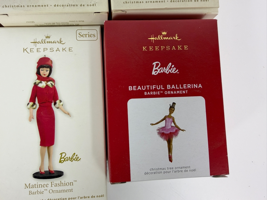 Just Added - New Hallmark Keepsake Vintage Fashion Barbie Christmas Ornament Big Lot Of 9, Friday Night Date, Roman Holiday, Brunette Bubble Cut, Fashion Pup, On The Avenue, Shopping, Matinee, Ballerina New In Box [Photo 7]