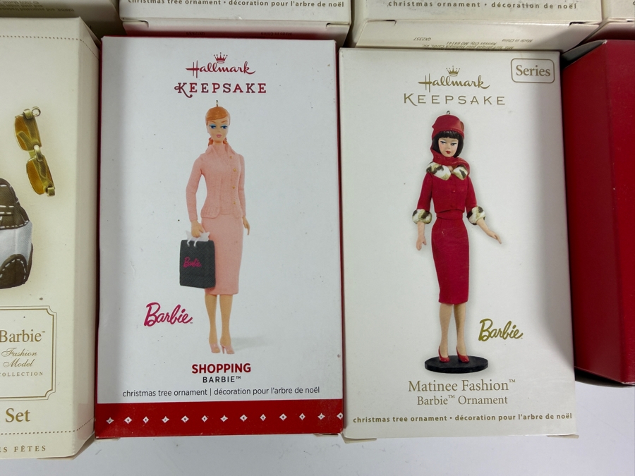 Just Added - New Hallmark Keepsake Vintage Fashion Barbie Christmas Ornament Big Lot Of 9, Friday Night Date, Roman Holiday, Brunette Bubble Cut, Fashion Pup, On The Avenue, Shopping, Matinee, Ballerina New In Box [Photo 6]