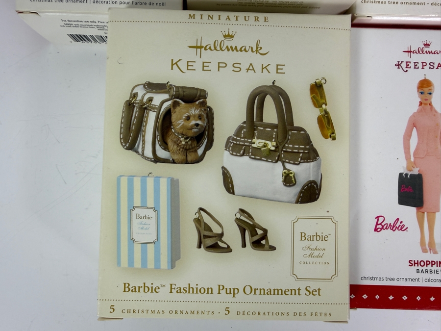 Just Added - New Hallmark Keepsake Vintage Fashion Barbie Christmas Ornament Big Lot Of 9, Friday Night Date, Roman Holiday, Brunette Bubble Cut, Fashion Pup, On The Avenue, Shopping, Matinee, Ballerina New In Box [Photo 5]