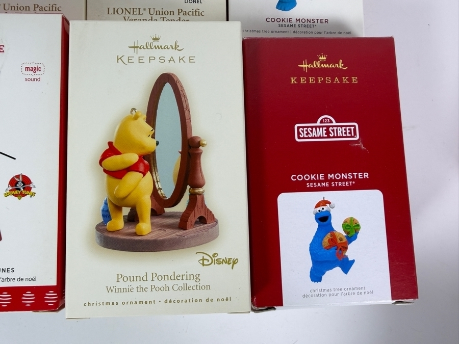 Just Added - New Hallmark Keepsake Christmas Ornament Lot Of 6, Lionel Union Pacific Veranda Tender, Cookie Monster Sesame Street, Bugs Bunny Looney Tunes This Is It Magic Sound, Winnie The Pooh Pound Pondering New In Box [Photo 4]