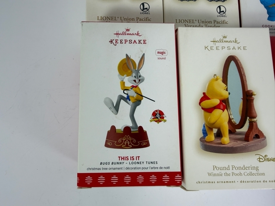 Just Added - New Hallmark Keepsake Christmas Ornament Lot Of 6, Lionel Union Pacific Veranda Tender, Cookie Monster Sesame Street, Bugs Bunny Looney Tunes This Is It Magic Sound, Winnie The Pooh Pound Pondering New In Box [Photo 5]