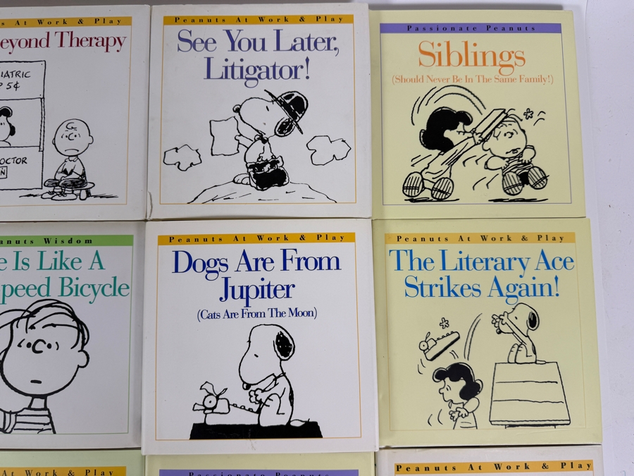 Just Added - Vintage Peanuts Charlie Brown Miniature Book Big Lot Of 12, Love Isnt Easy, Way Beyond Therapy, See You Later Litigator, Siblings, Tis The Season To Be Crabby, Life Is Like A Ten Speed Bicycle [Photo 3]