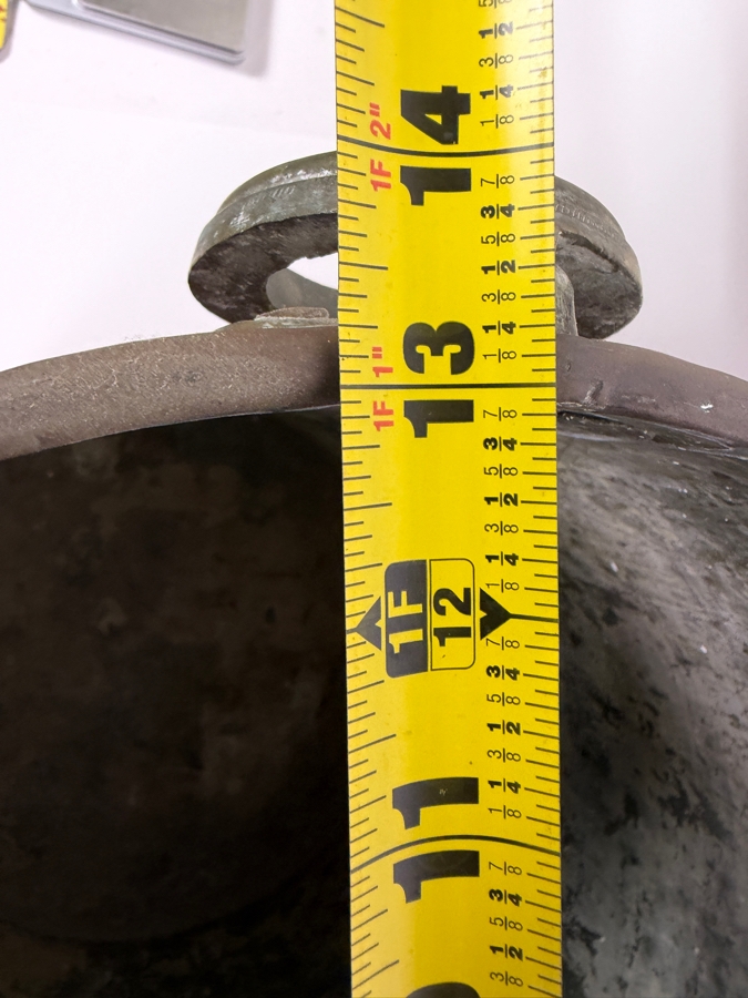 Just Added - Antique Hand Hammered Frisian Copper Nail Bucket With Dovetail Seams And Brass Ring Side Handles 13'W X 15'H [Photo 7]