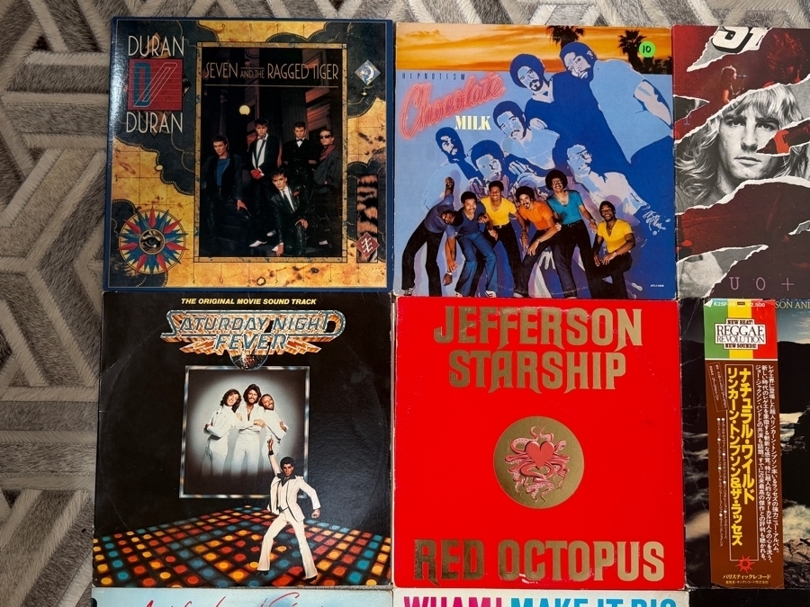 Just Added - Vintage Vinyl LP Record Lot Of Nine Featuring Wham Sade Duran Duran Jefferson Starship And Chocolate Milk [Photo 2]