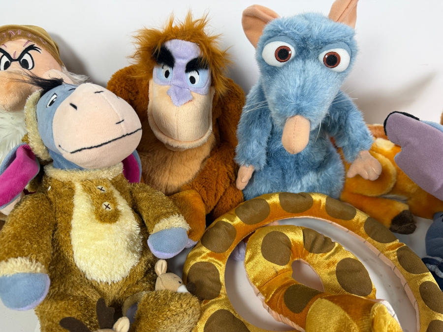Just Added - Disney Store Stuffed Animal Plush Big Lot Of 7, Winnie The Pooh Eeyore Reindeer Costume, Ratatouille Remy, Lilo And Stitch, The Jungle Book Kaa Snake, King Louie, Snow White Grumpy [Photo 4]