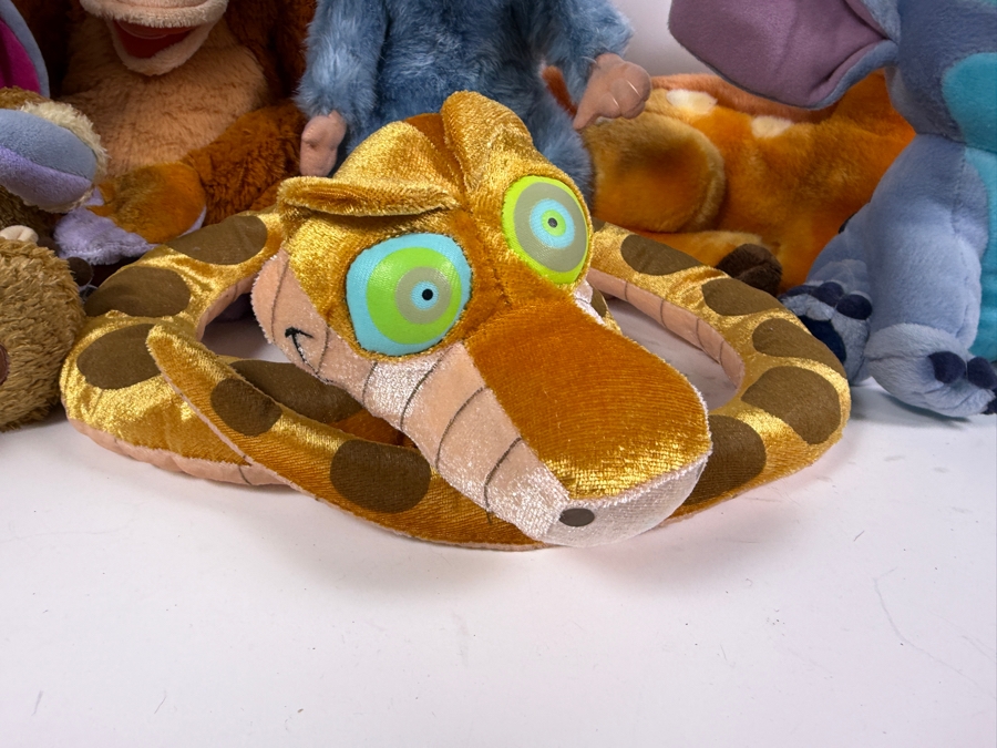 Just Added - Disney Store Stuffed Animal Plush Big Lot Of 7, Winnie The Pooh Eeyore Reindeer Costume, Ratatouille Remy, Lilo And Stitch, The Jungle Book Kaa Snake, King Louie, Snow White Grumpy [Photo 2]