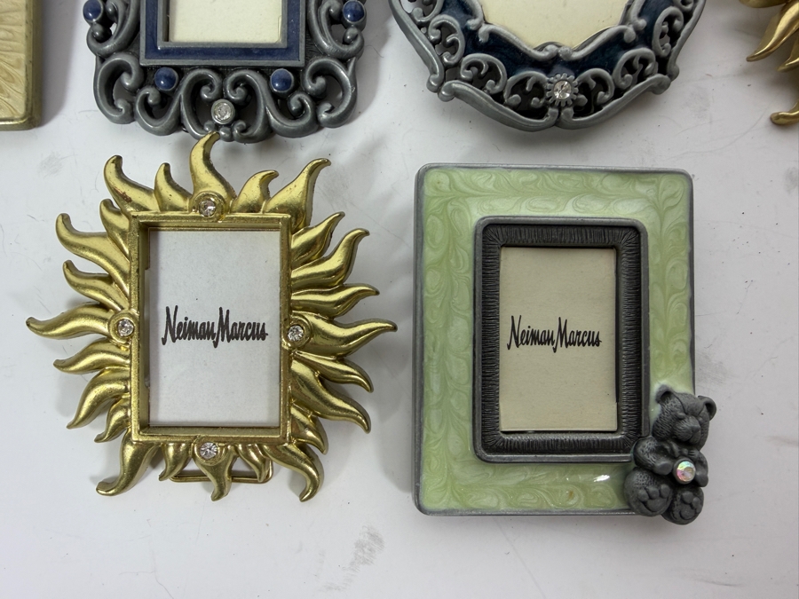 Just Added - Jay Strongwater For Neiman Marcus Miniature Jeweled Enamel Picture Frame And Place Card Holder Lot Of Ten 1.75'W X 2'H [Photo 4]