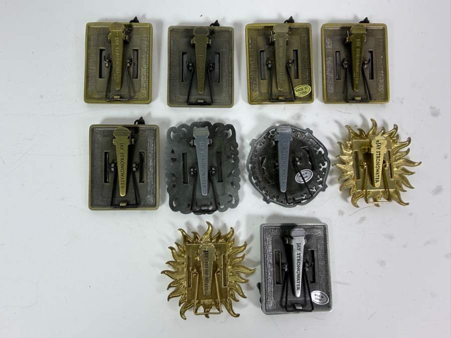 Just Added - Jay Strongwater For Neiman Marcus Miniature Jeweled Enamel Picture Frame And Place Card Holder Lot Of Ten 1.75'W X 2'H [Photo 5]