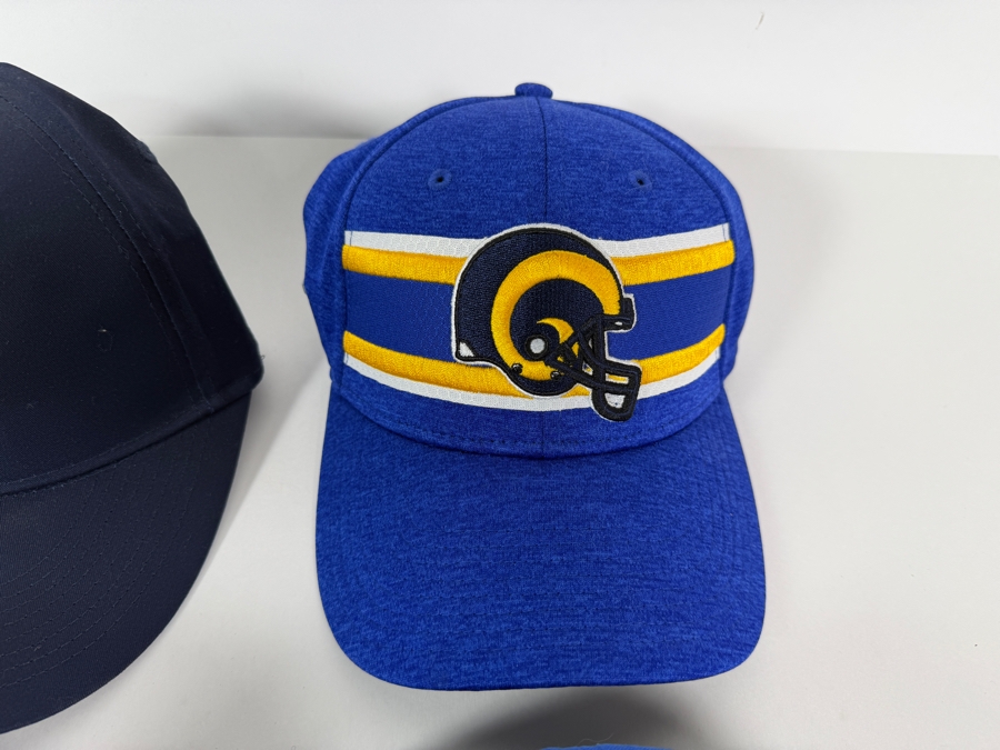 Just Added - Baseball Cap Lot Of 4, Los Angeles Dodgers, Boston Red Sox, LA Rams Helmet Vintage Stripe, Modern LA Rams Logo [Photo 2]
