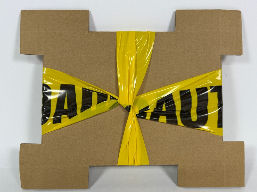 Just Added - Santos Orellana (B. 1974, American) Urban Pop Artwork On Board with Artist Embellished Caution Tape Packaging 'The Art Of Santos' 8' X 6' [Photo 4]