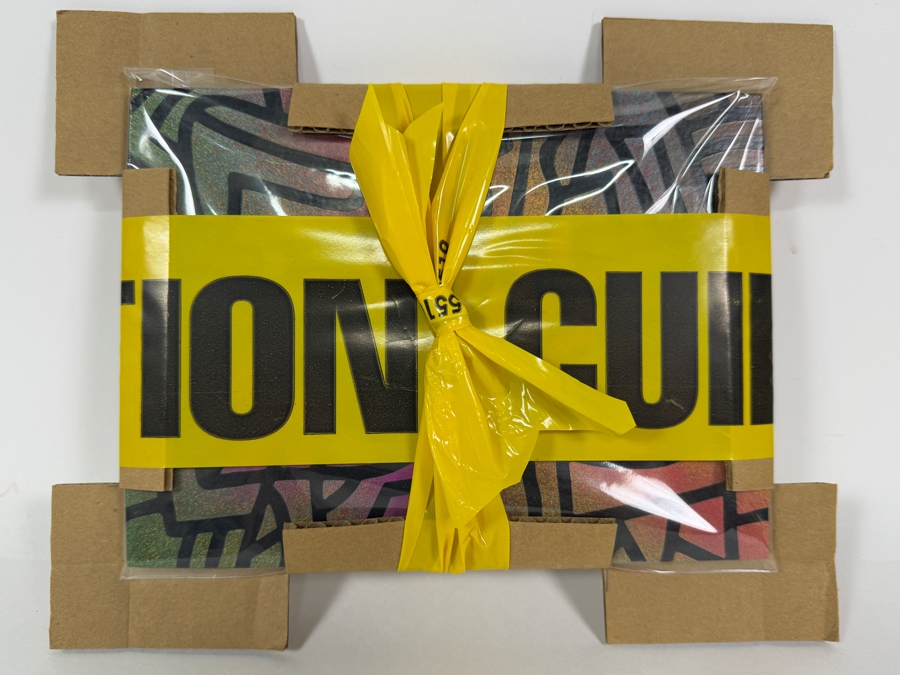 Just Added - Santos Orellana (B. 1974, American) Urban Pop Artwork On Board with Artist Embellished Caution Tape Packaging 'The Art Of Santos' 8' X 6' [Photo 2]