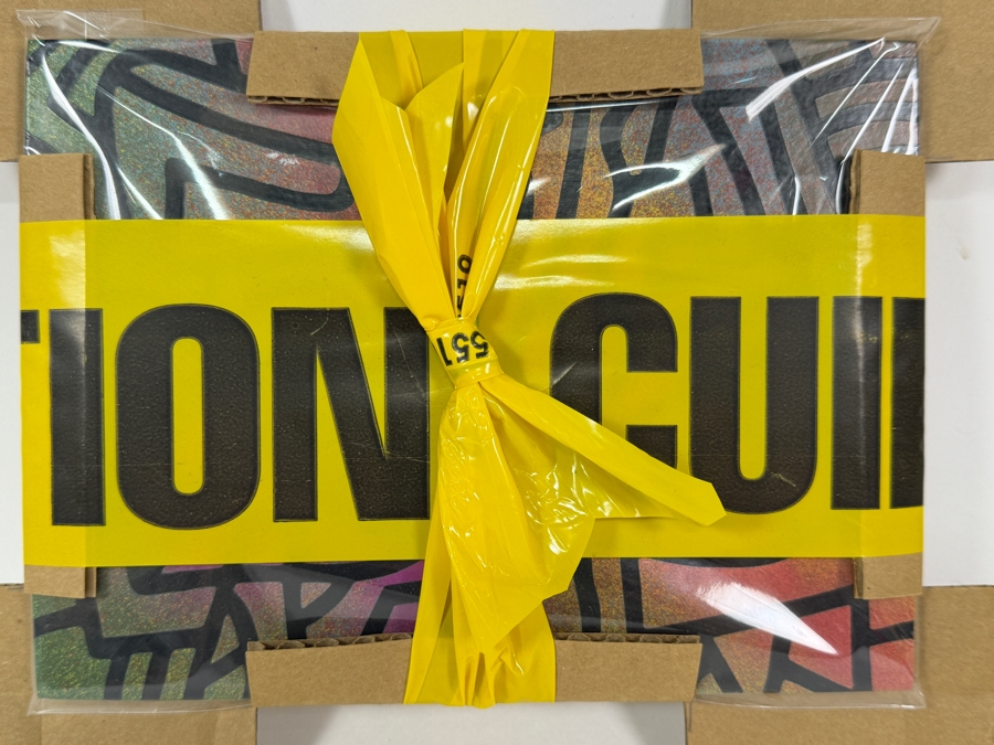 Just Added - Santos Orellana (B. 1974, American) Urban Pop Artwork On Board with Artist Embellished Caution Tape Packaging 'The Art Of Santos' 8' X 6' [Photo 3]