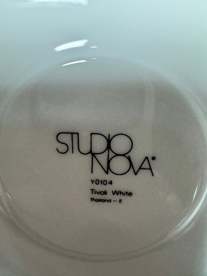 Just Added - Studio Nova Tivoli White Y0104 Fine Porcelain Dinnerware Set Lot Of 28, Coupe Round Modern Minimalist Wide Rim Soup Cereal Salad Plates Dinner Plates Cups Saucers [Photo 3]