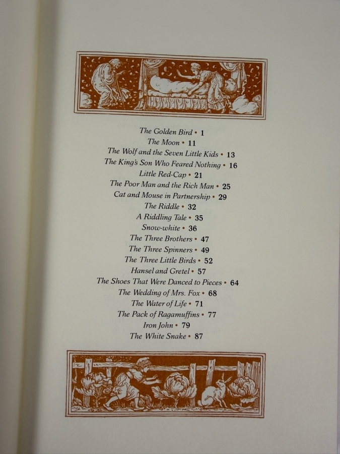 Just Added - The Brothers Grimm One Hundred Fairy Tales 1980 Franklin Library Collectors Edition, Full Gilt Red Faux Leather Binding Ornate Gold Scroll Accent Classic Book [Photo 5]