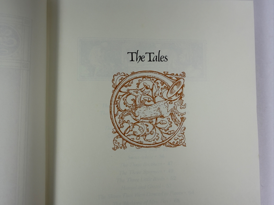 Just Added - The Brothers Grimm One Hundred Fairy Tales 1980 Franklin Library Collectors Edition, Full Gilt Red Faux Leather Binding Ornate Gold Scroll Accent Classic Book [Photo 4]