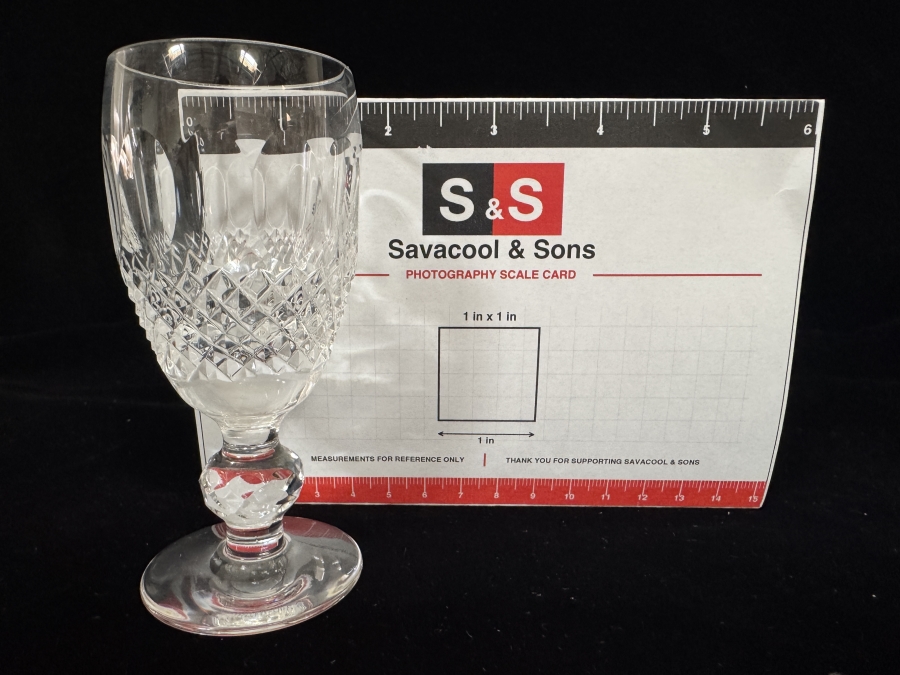 Just Added - Small Waterford Crystal Colleen Short Stem Sherry Port Wine Glasses Set Of 8, Hand Cut Olive Diamond Pattern 4.25'H [Photo 10]