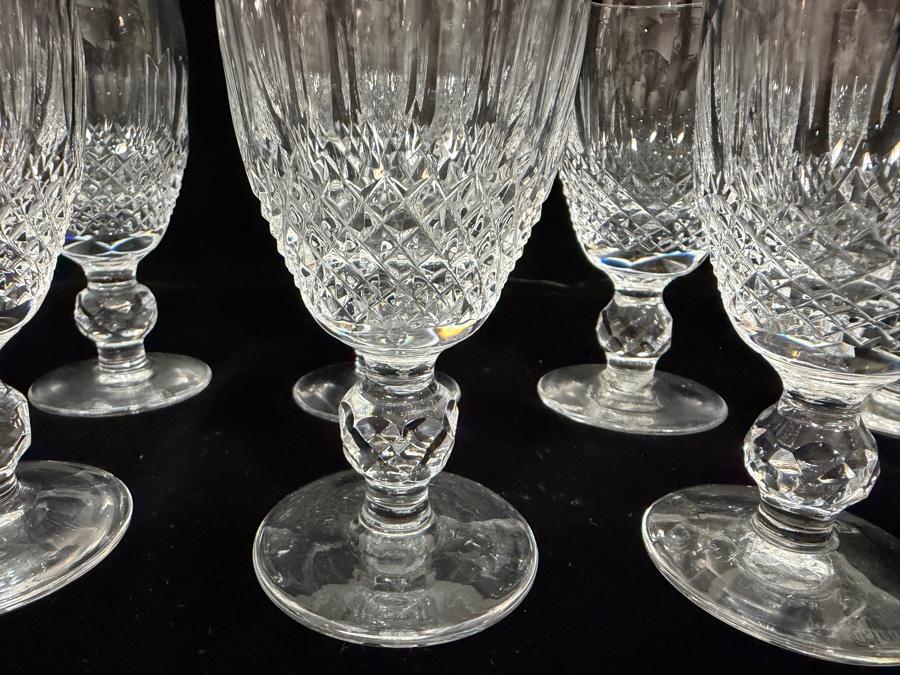 Just Added - Small Waterford Crystal Colleen Short Stem Sherry Port Wine Glasses Set Of 8, Hand Cut Olive Diamond Pattern 4.25'H [Photo 7]