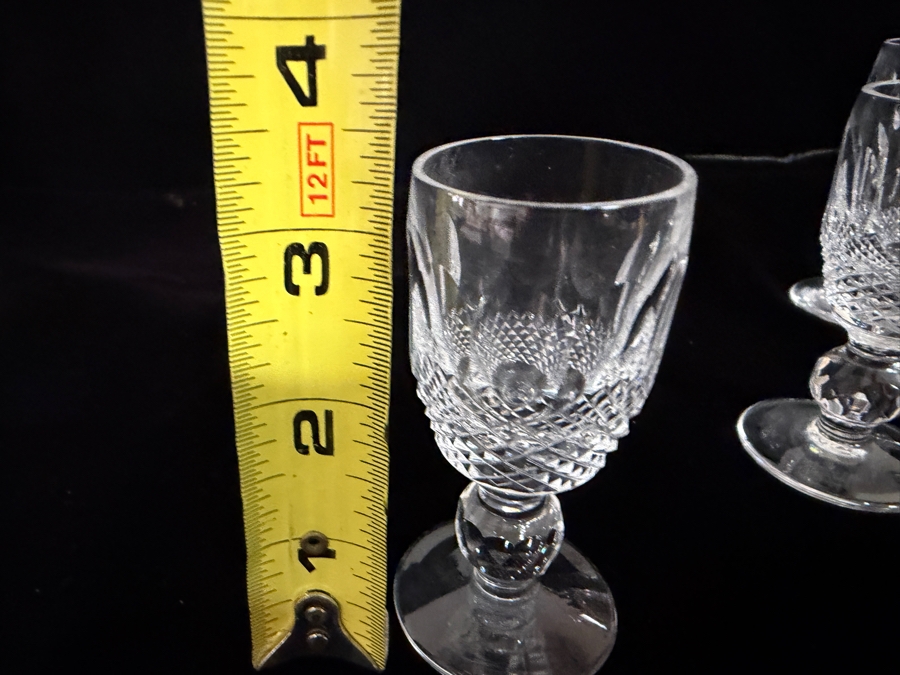Just Added - Small Waterford Crystal Colleen Short Stem Cordial Liqueur Glasses Set Of 6, Hand Cut Olive Diamond Pattern 3.25'H [Photo 5]