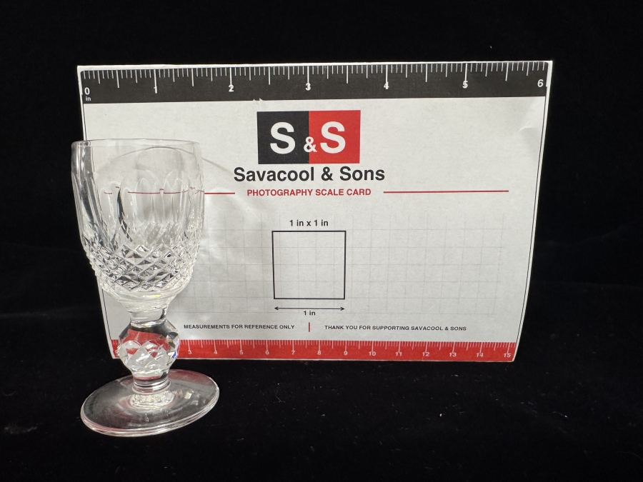 Just Added - Small Waterford Crystal Colleen Short Stem Cordial Liqueur Glasses Set Of 6, Hand Cut Olive Diamond Pattern 3.25'H [Photo 6]