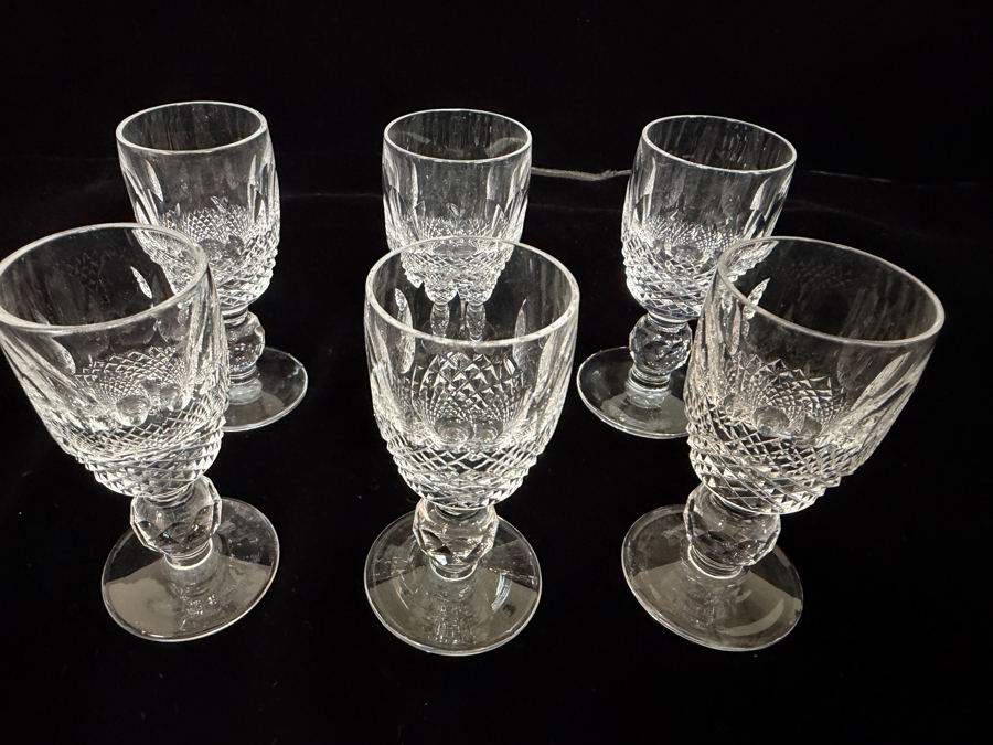 Just Added - Small Waterford Crystal Colleen Short Stem Cordial Liqueur Glasses Set Of 6, Hand Cut Olive Diamond Pattern 3.25'H [Photo 3]