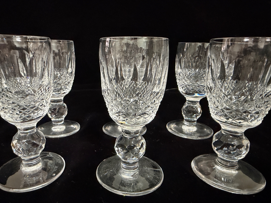 Just Added - Small Waterford Crystal Colleen Short Stem Cordial Liqueur Glasses Set Of 6, Hand Cut Olive Diamond Pattern 3.25'H [Photo 2]