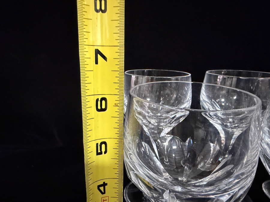 Just Added - Atlantis Crystal Evora Panel Cut Wine Glasses Set Of 7, Hand Cut Lead Crystal Multi Sided Stem Flared Tulip Goblet Made In Portugal 6'H [Photo 5]