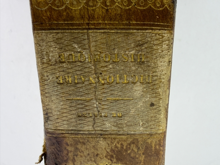 Just Added - Antique 1797 Dictionnaire Historique Ou Histoire Abregee Tome Troisieme Abbé FX De Feller Courtray R Gambar Antique French Biography Dictionary Leather Bound Book [Photo 4]