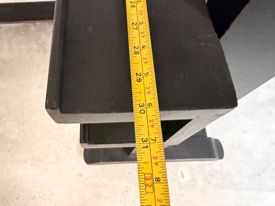 Just Added - Restoration Hardware 19th Century English Artists Style Solid Hardwood Height Adjustable Moving Caster TV Floor Stand Media Art Display Board Easel Antiqued Ebony Black 30'W X 25'D X 81'H Retails $995 [Photo 6]