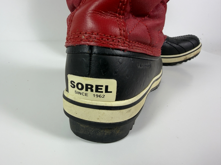 Just Added - Sorel Women's Tofino II Red Dahlia Black Waterproof Canvas Faux Fur Winter Snow Boots Size 7.5 [Photo 3]