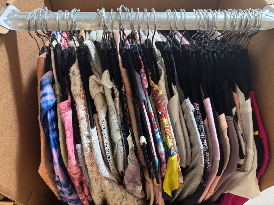 Just Added - Women's Clothing Reseller Liquidation Lot 3 Wardrobe Boxes Hanging Apparel Bundle Mostly Size S / XS [Photo 4]