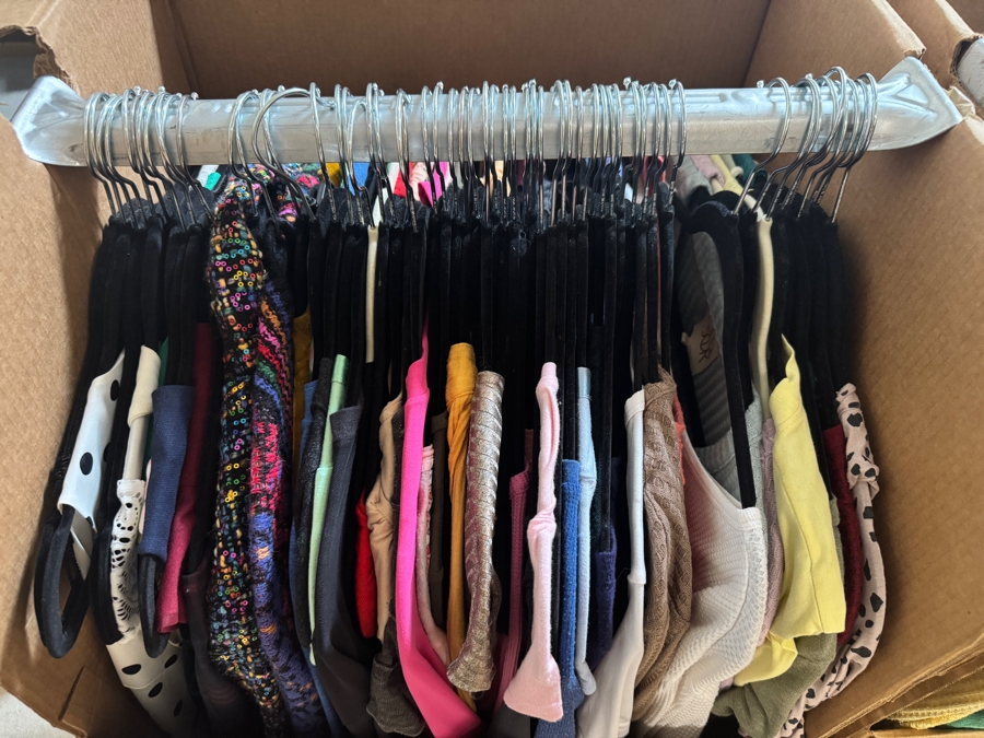 Just Added - Women's Clothing Reseller Liquidation Lot 3 Wardrobe Boxes Hanging Apparel Bundle Mostly Size S / XS [Photo 2]