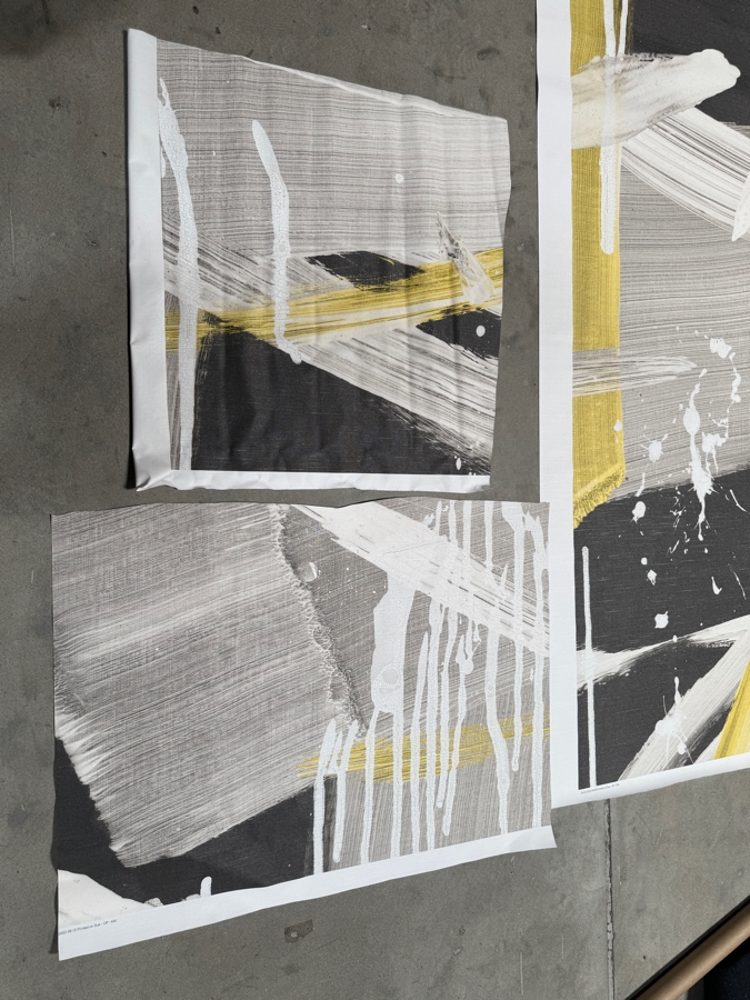 Just Added - Phillip Jeffries Splash Yellow Spark Luxury Abstract Textured Vinyl Canvas Mural Wallcoverings 132' X 46' / 44' X 32' / 36' X 33' Retails $950 [Photo 3]
