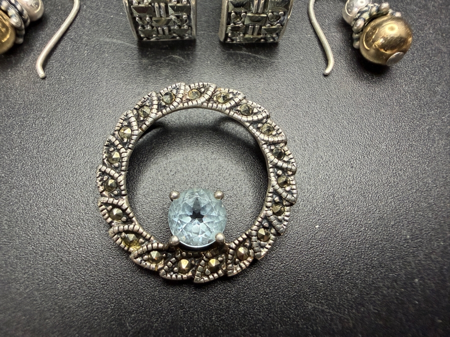 Just Added - Sterling Silver Jewelry Lot with Pair Of Earrings and Pendant 10.8g [Photo 3]