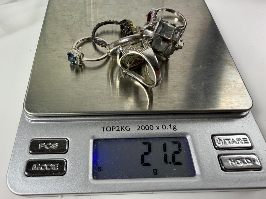 Just Added - (6) Sterling Silver Rings - See Photos for Sizes - 21.2g [Photo 8]
