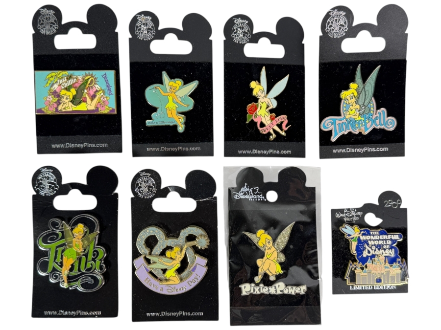 (8) Vintage Disney Tinker Bell Trading Pins