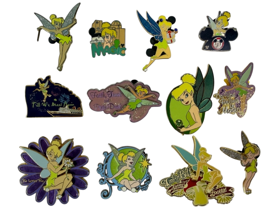 (12) Vintage Disney Tinker Bell Trading Pins