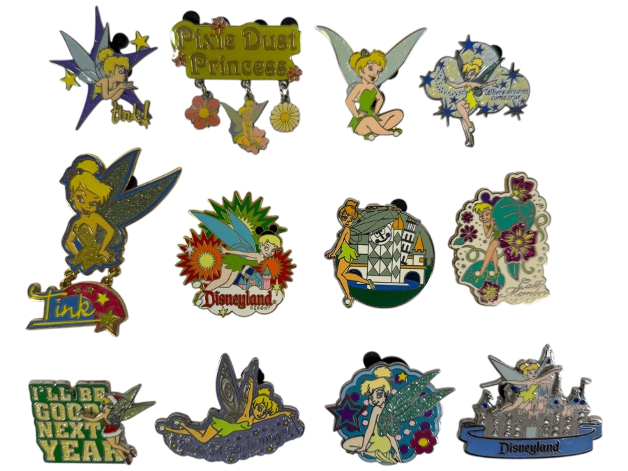 (12) Vintage Disney Tinker Bell Trading Pins
