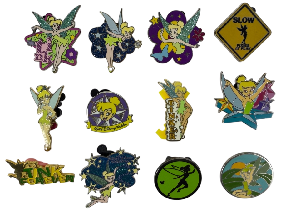 (12) Vintage Disney Tinker Bell Trading Pins