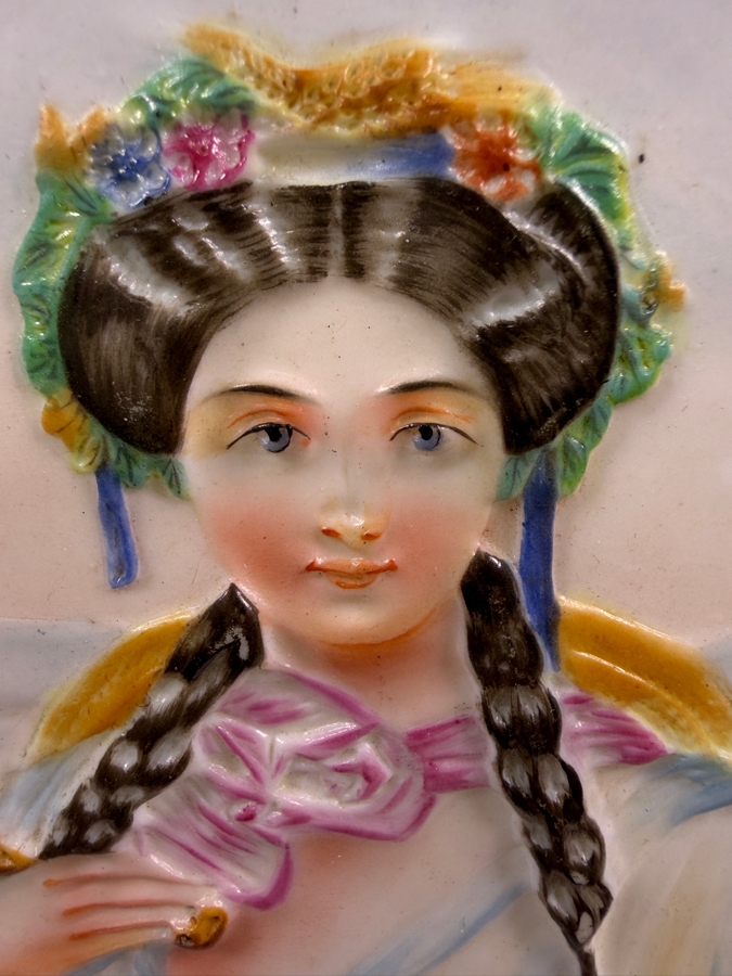 Antique German Porcelain Lithophane Light Box Featuring An Allegorical Portrait Of Summer 5.75'W X 2'D X 7.5'H [Photo 11]