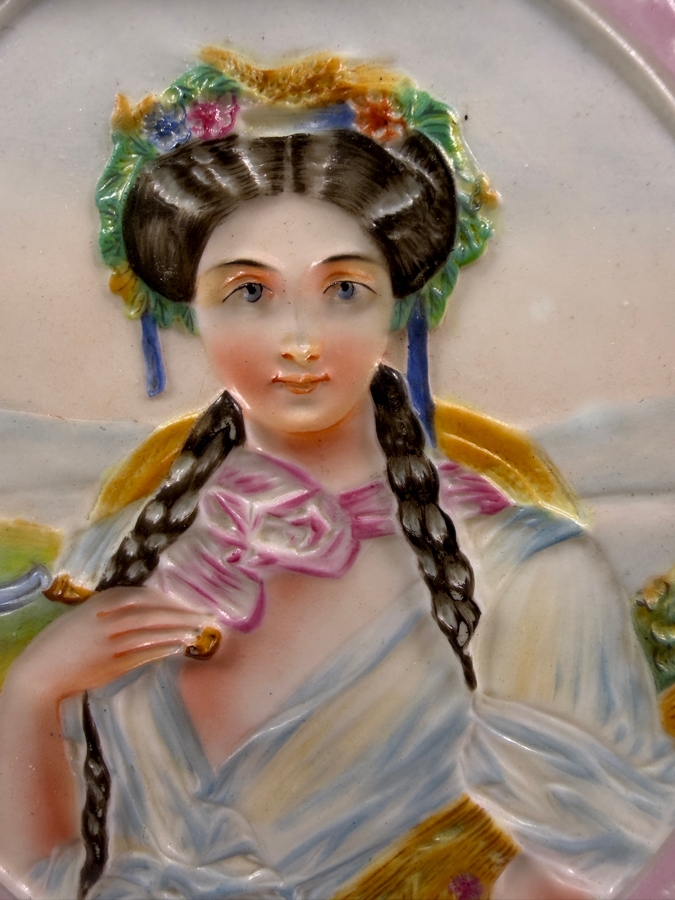 Antique German Porcelain Lithophane Light Box Featuring An Allegorical Portrait Of Summer 5.75'W X 2'D X 7.5'H [Photo 10]
