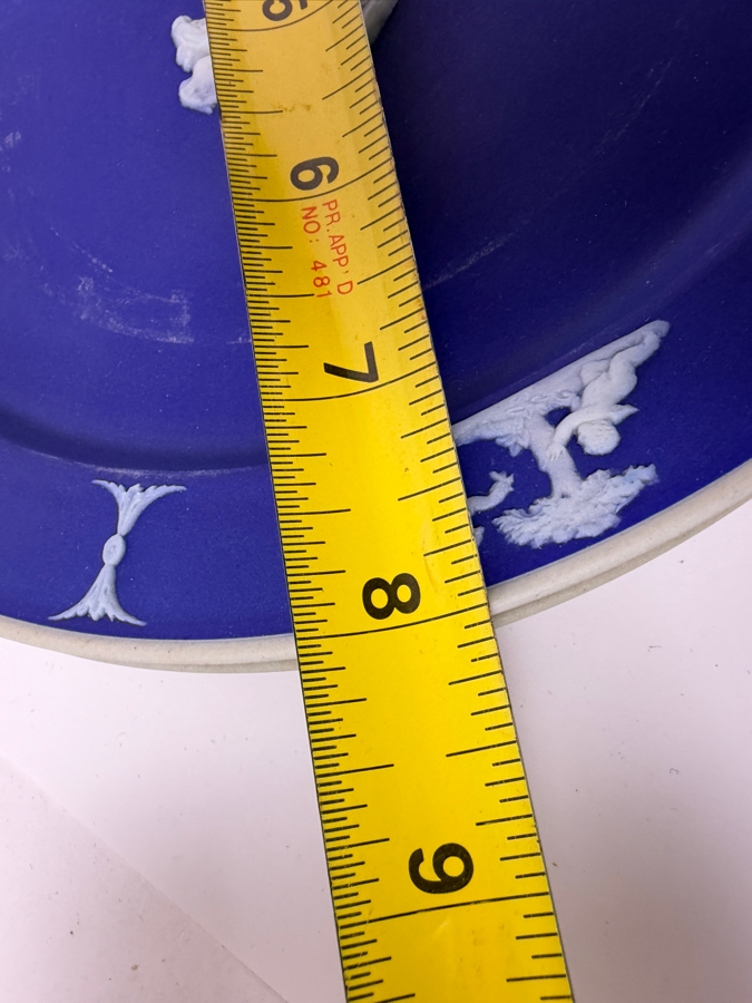 Vintage Wedgwood Dark Blue Jasperware Neoclassical Dinner Salad Plates Group Set Of Eight 8'W [Photo 12]