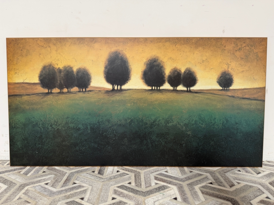 Just Added - Gregory Williams Incandescence Framed Panoramic Gold Sky Landscape Print From Z Gallerie Retail $245 54' X 27.5' [Photo 2]