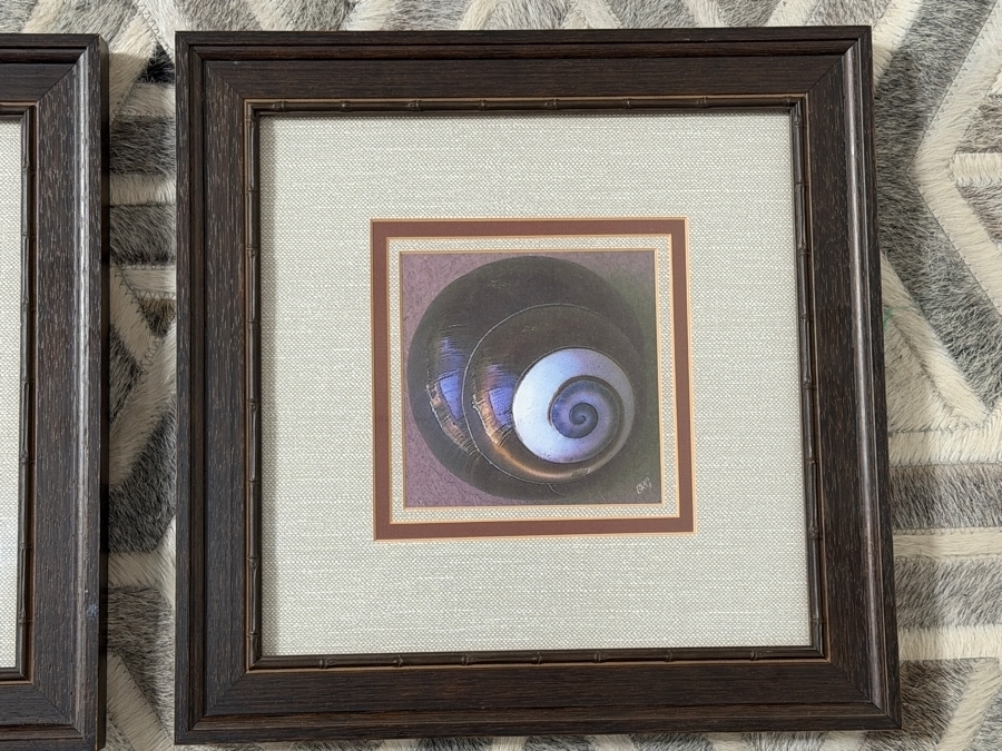 Just Added - Jean-Baptiste-Camille Corot Beach Near Etretat Panoramic Print And Framed Spiral Seashell Photography Set Of Three Retail $569 / $180 X 3 Sizes' 43.5 X 21.5' / 13.5' X 13.5' [Photo 4]