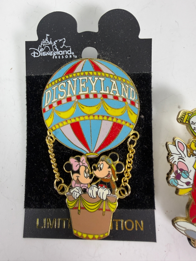 Disneyland Resort Limited Edition of 3,600 Trading Pin Featuring Mickey and Minnie Mouse in a Hot Air Balloon and Limited Edition of 1,500 Disneyland Resort Alice in Wonderland Trading Pin Featuring White Rabbit [Photo 3]