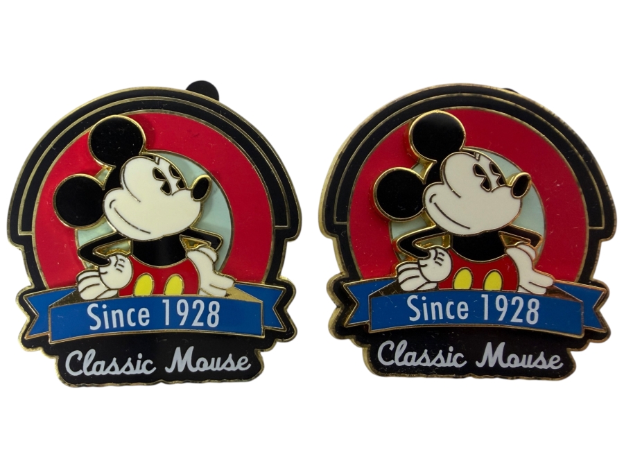 Pair Of Vintage 2008 Limited Edition of 1,500 Disney Classic Mickey Mouse Trading Pins