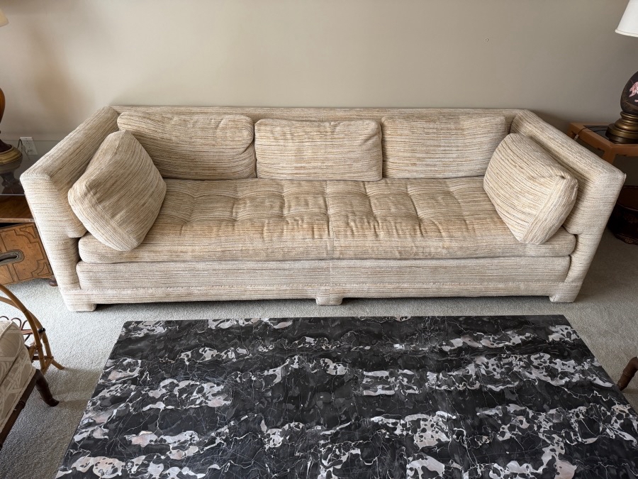 Just Added - Mid-Century Modern Marge Carson Down Filled Sofa From Burnett Furniture 97W X 36D X 28H [Photo 3]