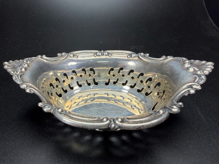 Antique Gorham Cromwell Pattern Sterling Silver Pierced Nut Bowl Bonbon Dish Number 4780 4'W X 2.5'D X 1'H 24.1g [Photo 3]
