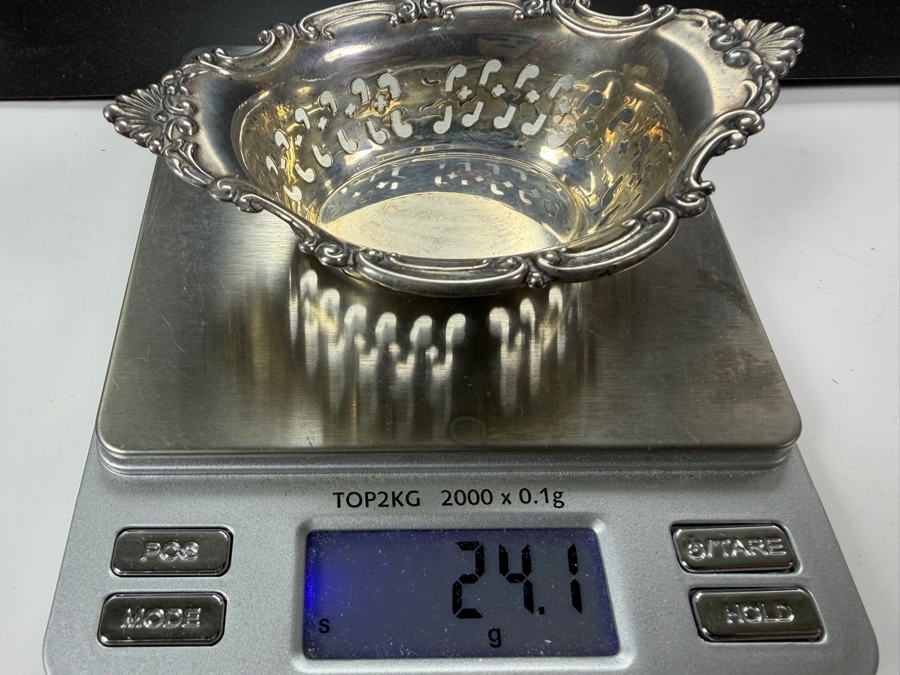 Antique Gorham Cromwell Pattern Sterling Silver Pierced Nut Bowl Bonbon Dish Number 4780 4'W X 2.5'D X 1'H 24.1g [Photo 10]